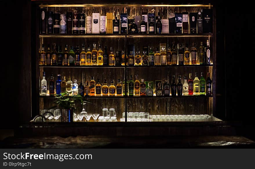 Bar, Distilled Beverage, Liquor Store, Night