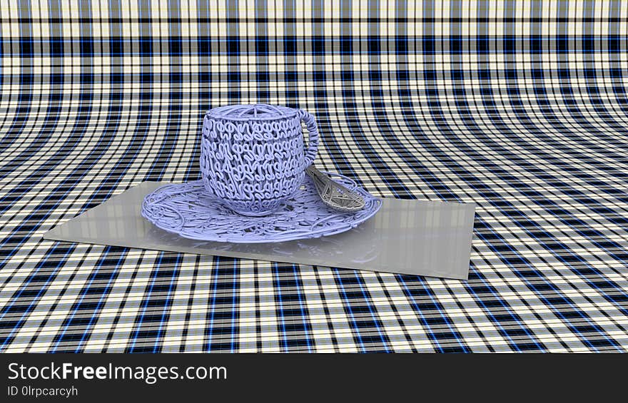 Blue, Tablecloth, Textile, Pattern