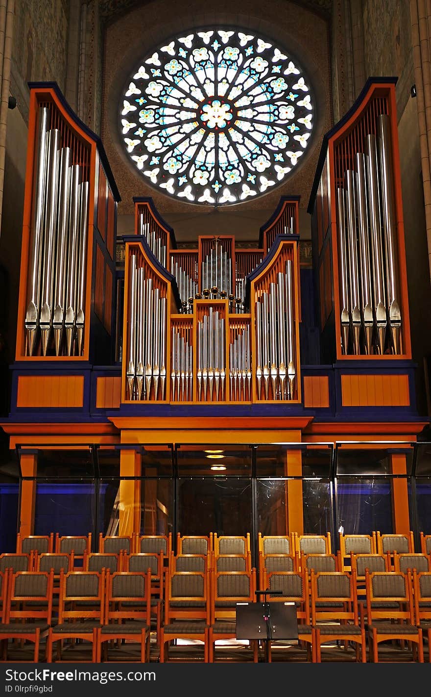 Stained Glass, Chapel, Organ, Organ Pipe