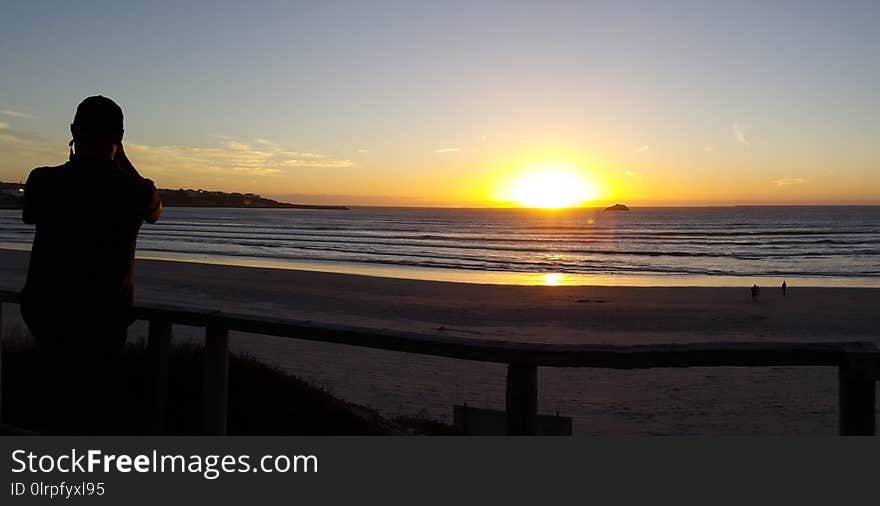 Sea, Sunset, Horizon, Sun