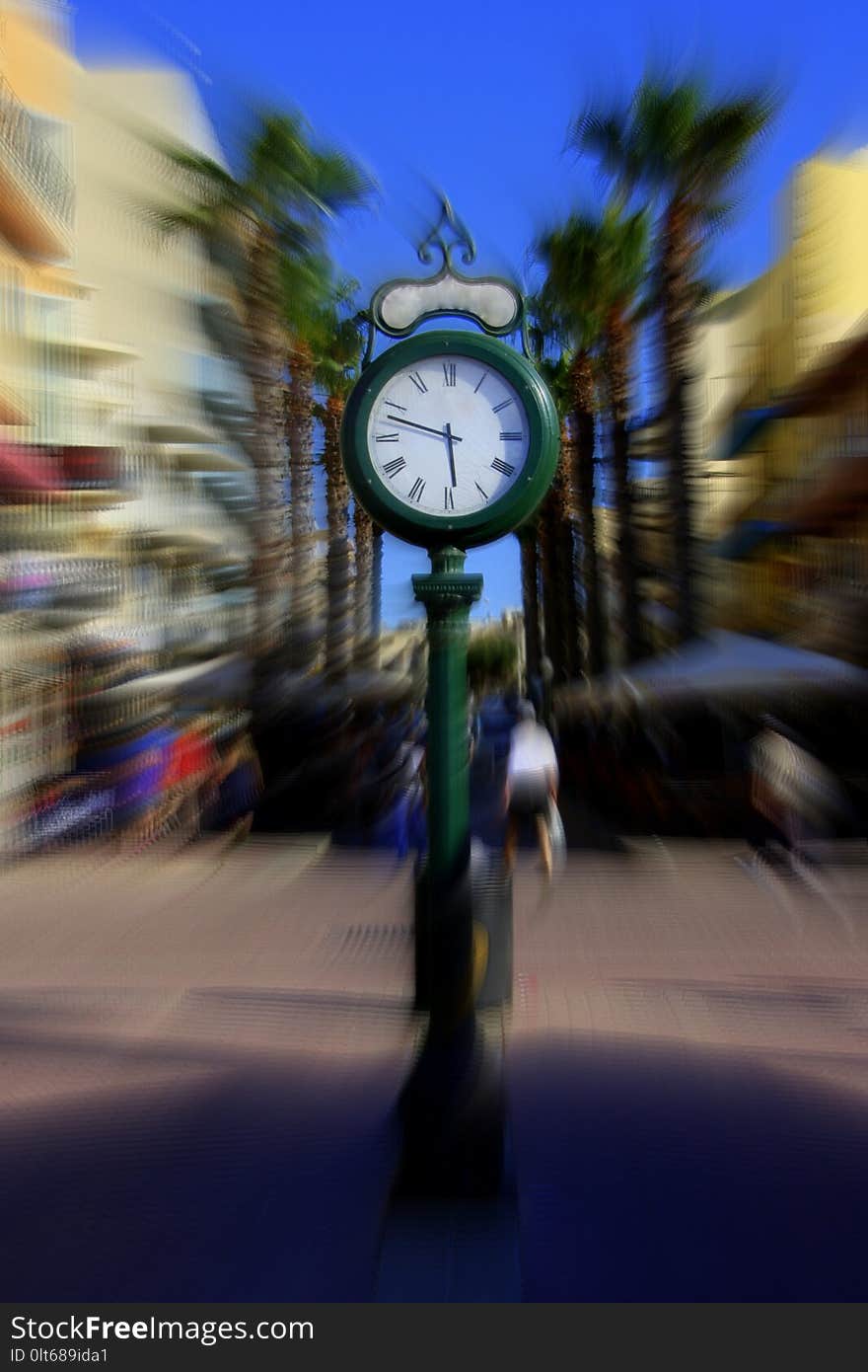 Time Is Not Powerful. Timeless. Street Clock