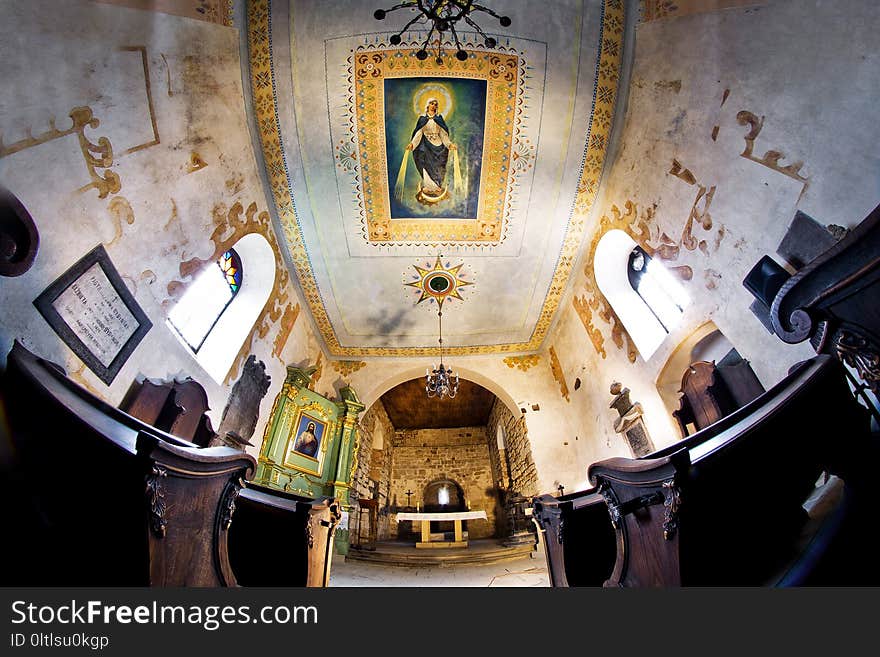 Chapel, Building, Ceiling, Interior Design