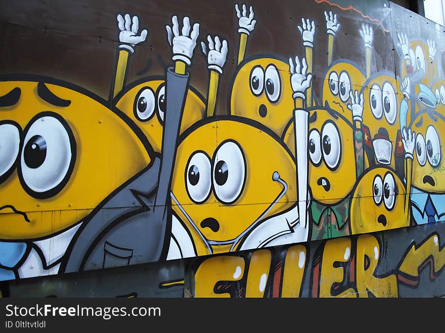 Yellow, Art, Graffiti, Street Art