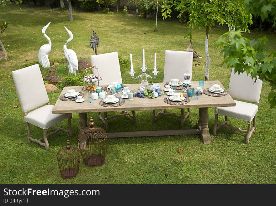 Furniture, Table, Backyard, Grass