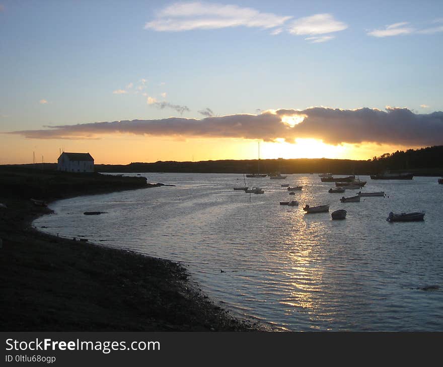 Sky, Sunset, Waterway, Horizon