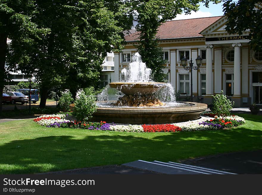 Fountain, Water Feature, Garden, Landscaping