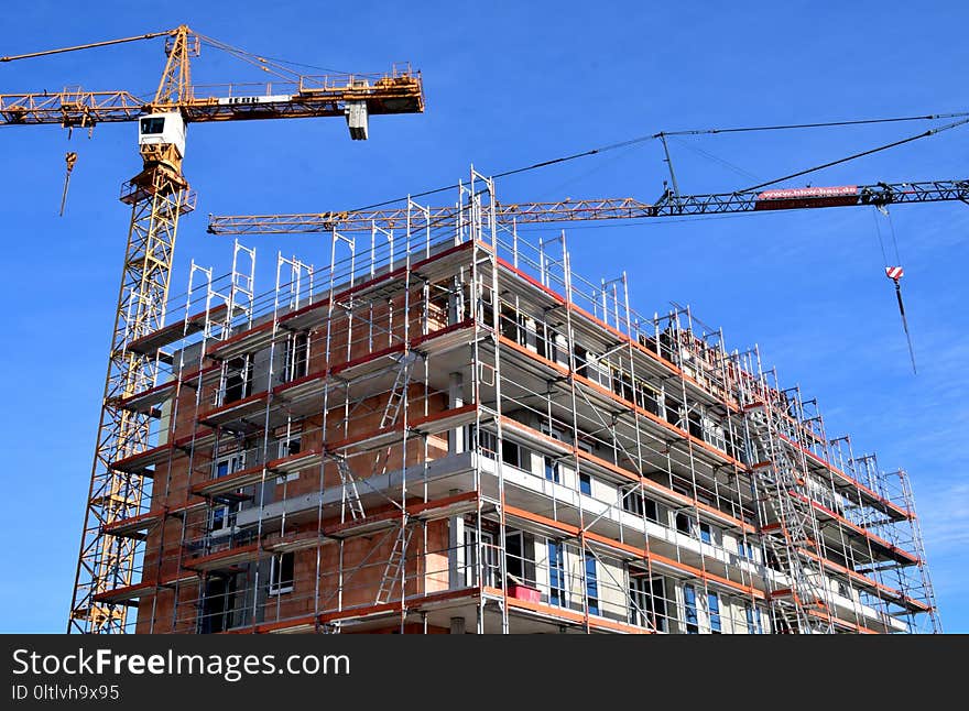 Construction, Building, Sky, Crane