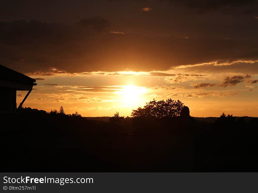 Sky, Afterglow, Sunset, Horizon