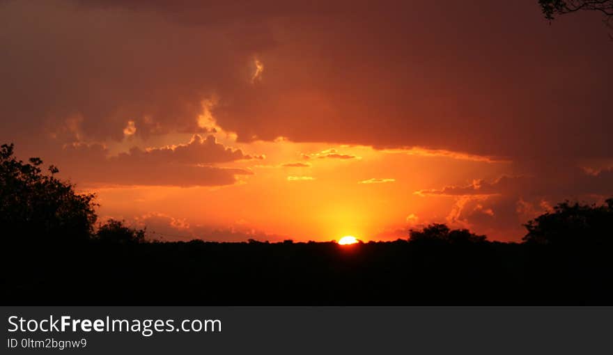 Sky, Afterglow, Red Sky At Morning, Atmosphere