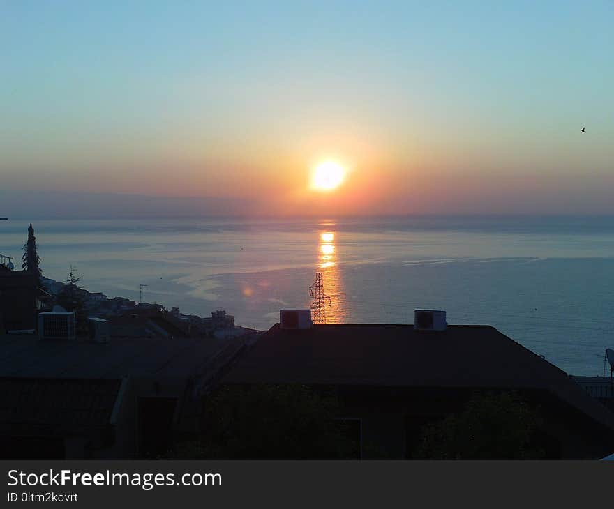 Sea, Sky, Horizon, Sunrise