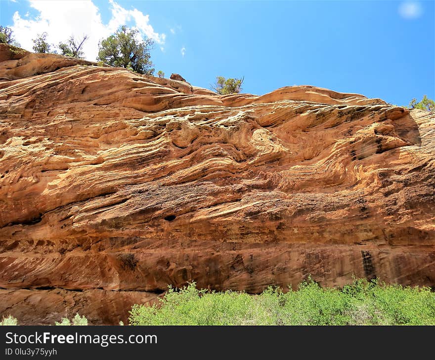 Badlands, Rock, Sky, Bedrock