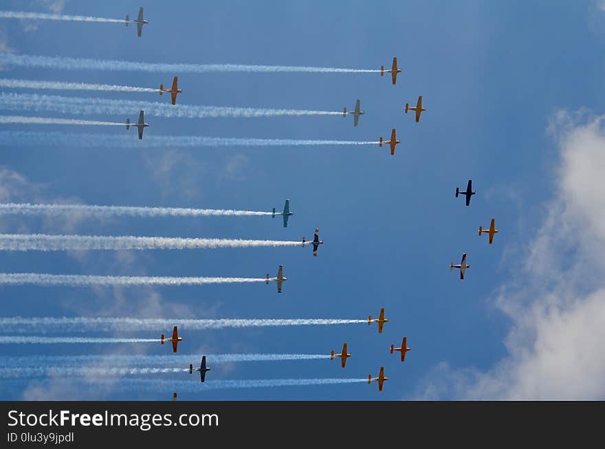 Sky, Air Show, Aviation, Aerobatics