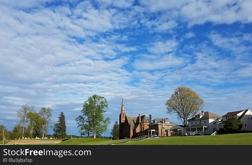 Cloud, Sky, Tree, Field