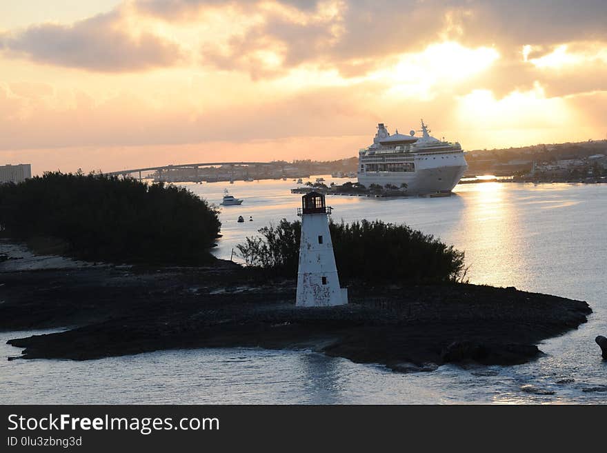 Sky, Sea, Ship, Ferry