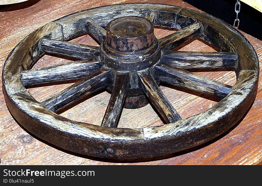 Wheel, Spoke, Metal, Carving