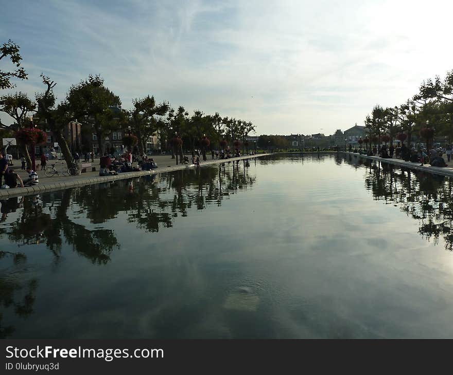 Reflection, Waterway, Water, Sky