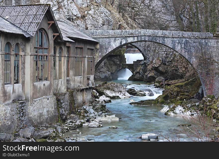 Arch Bridge, Bridge, Water, Watercourse