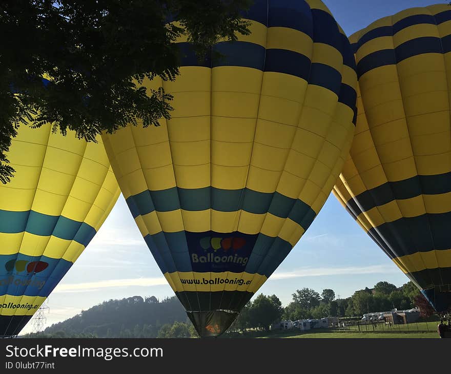 Hot Air Ballooning, Hot Air Balloon, Yellow, Sky