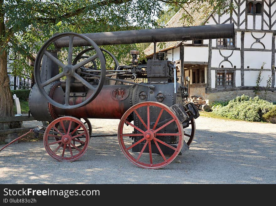 Motor Vehicle, Cannon, Wagon, Steam Engine