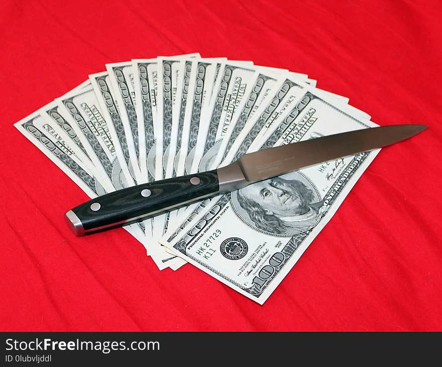 Cash, Money, Knife, Currency