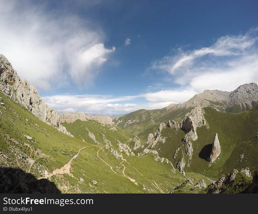 Mountainous Landforms, Sky, Highland, Mountain Range