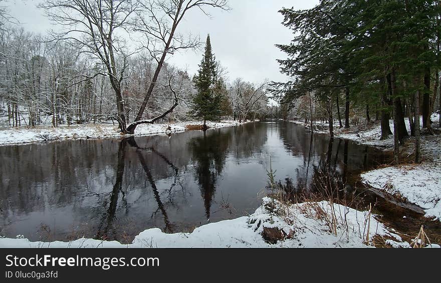 Water, Reflection, Waterway, Winter