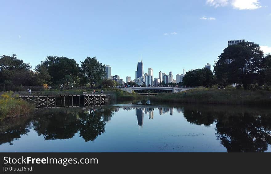 Reflection, Waterway, Water, Sky