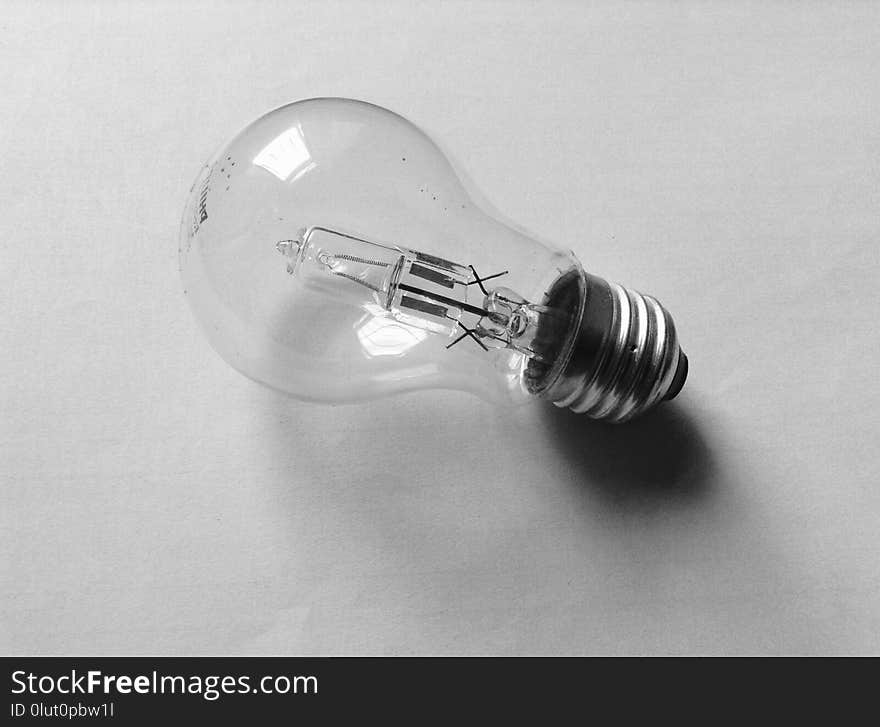 Black And White, Monochrome, Product, Incandescent Light Bulb