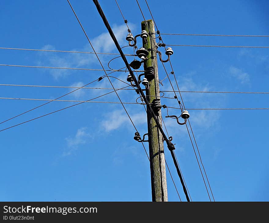 Sky, Overhead Power Line, Electricity, Electrical Supply