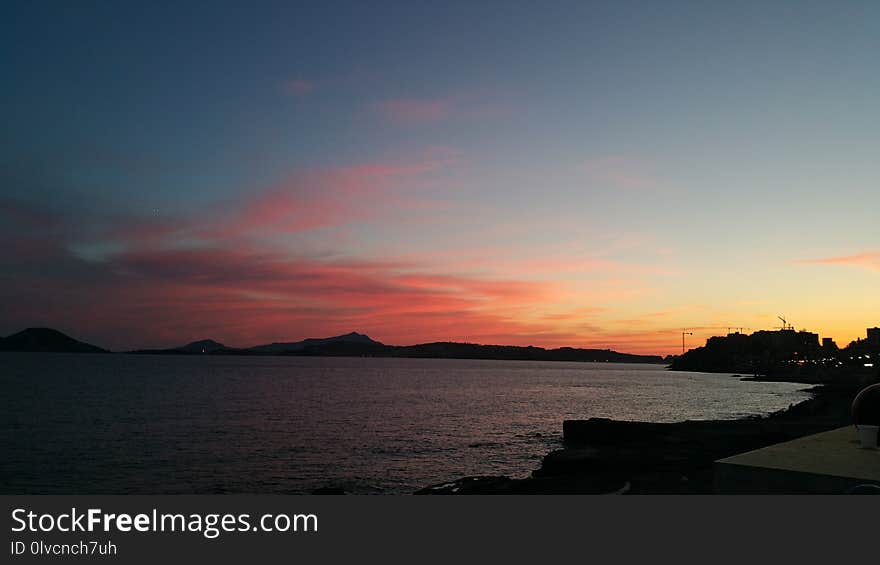 Sky, Horizon, Afterglow, Sunset