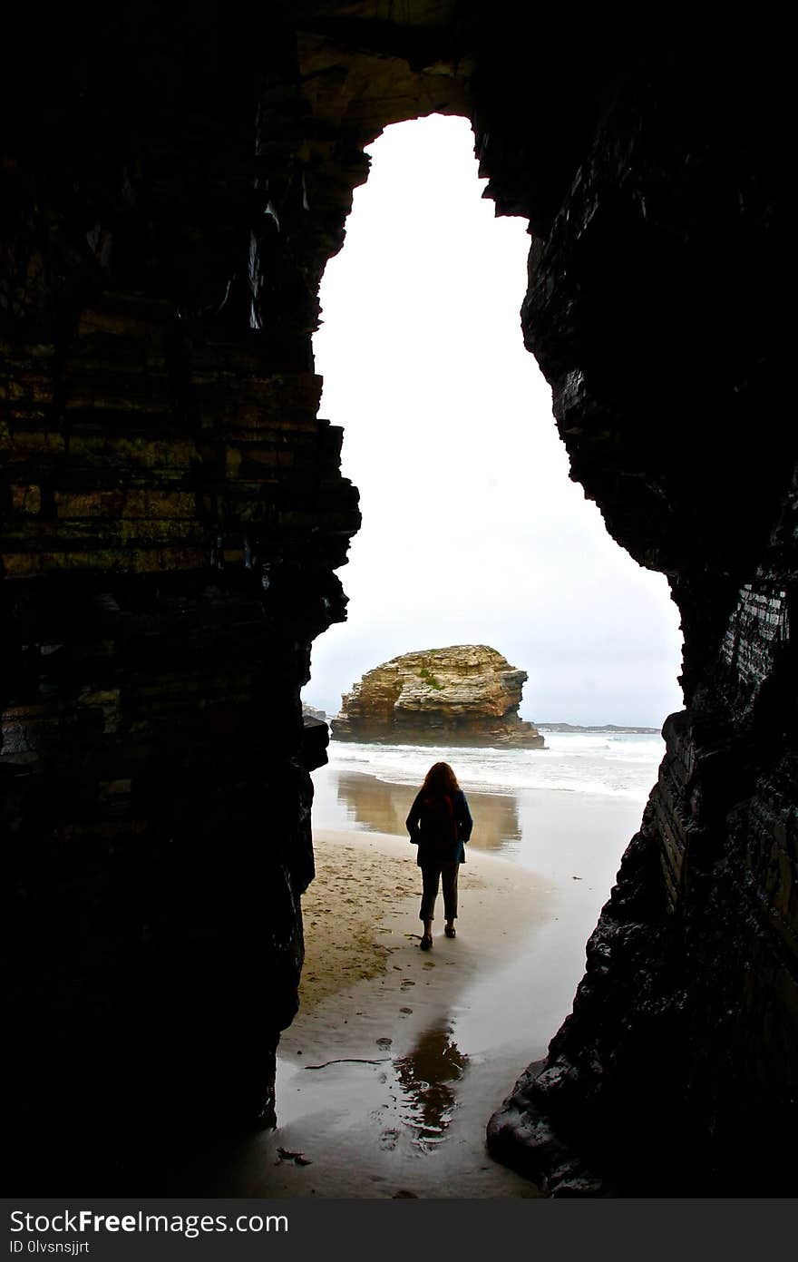 Rock, Sea Cave, Sky, Formation