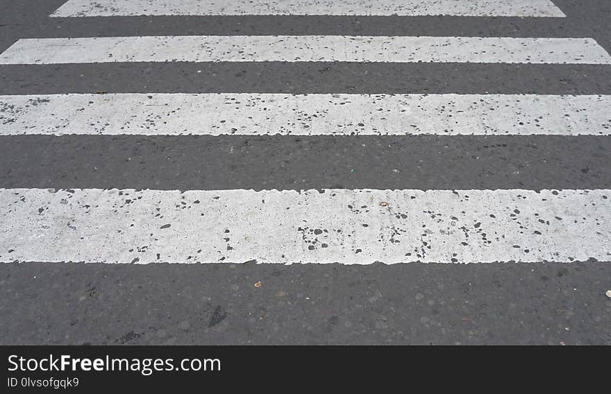 Asphalt, Infrastructure, Zebra Crossing, Black And White