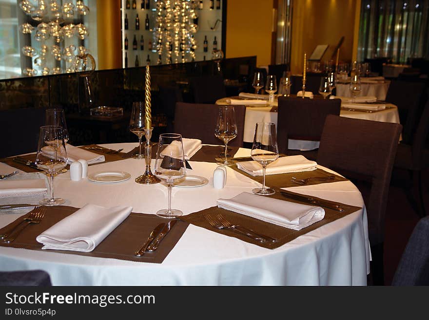 Restaurant, Function Hall, Table, Furniture