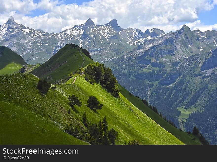 Mountainous Landforms, Mountain Range, Mountain, Nature