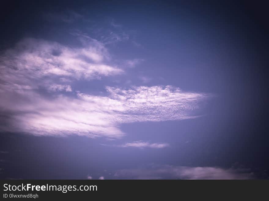 Peaceful blue sky with white clouds landscape filtered. Peaceful blue sky with white clouds landscape filtered.