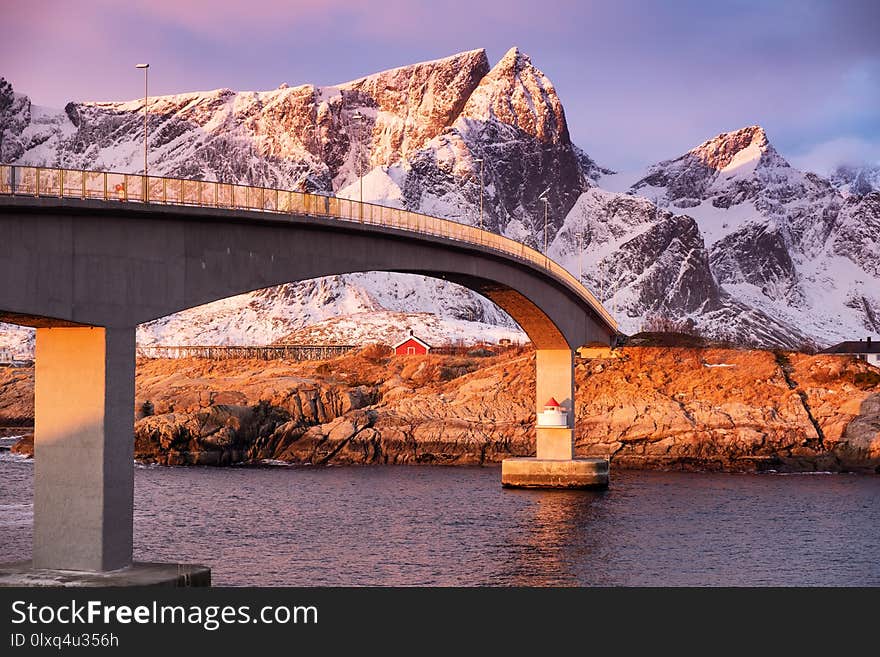 Bridge on the Lofoten islands, Norway.