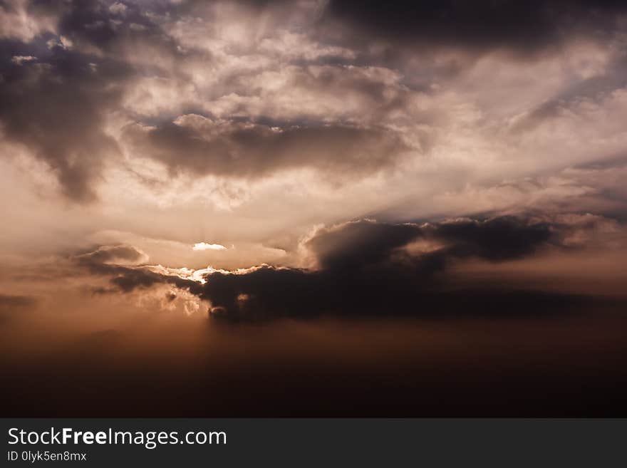 Bright dramatic sky at sunrise