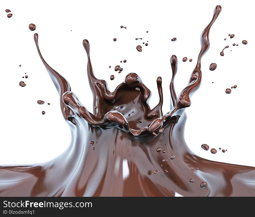 Splash chocolate isolated illustration 3d rendering