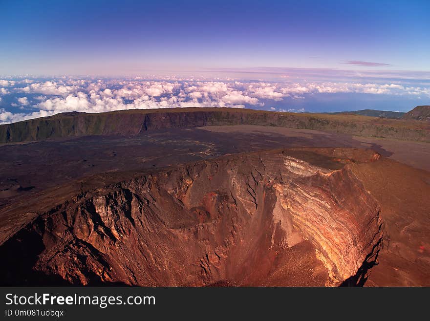 Piton de la Fournaise volcano, Reunion island, indian ocean, France. Piton de la Fournaise volcano, Reunion island, indian ocean, France