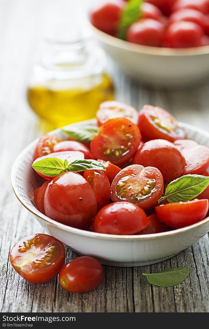 Salad with cherry tomatoes. Home made food. Concept for a tasty and healthy meal. Salad with cherry tomatoes. Home made food. Concept for a tasty and healthy meal.