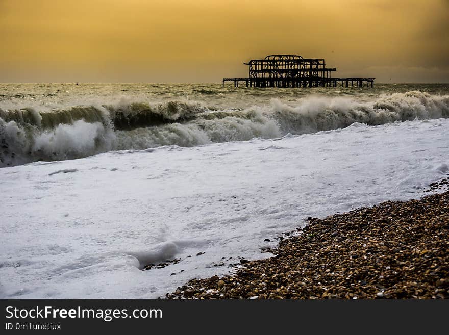 Sea, Wave, Body Of Water, Shore