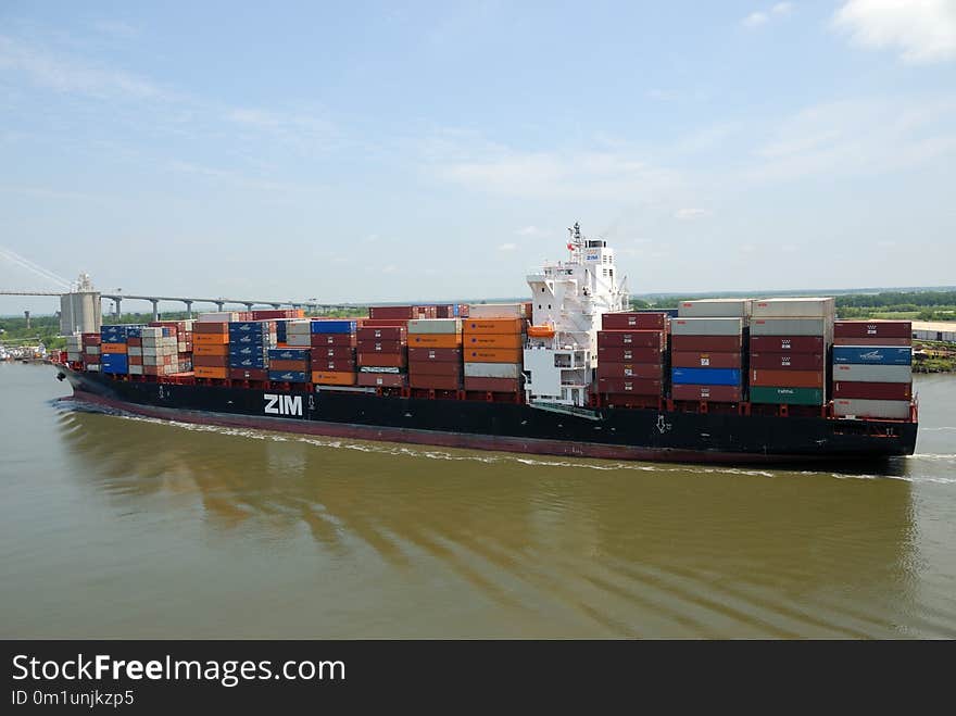 Container Ship, Waterway, Water Transportation, Panamax