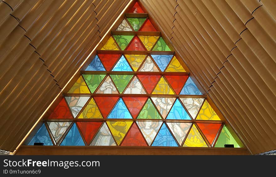 Stained Glass, Glass, Triangle, Window