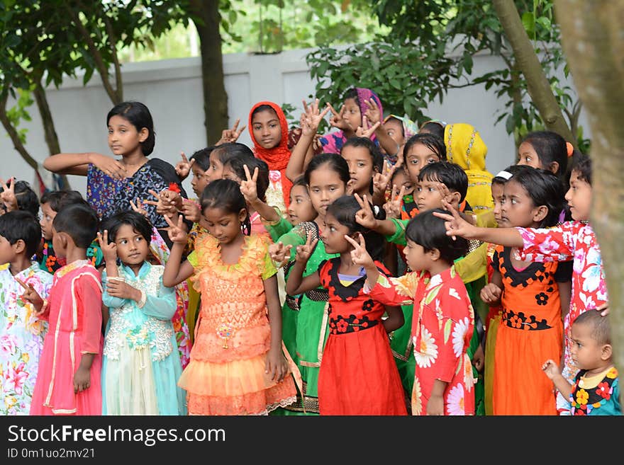 Community, Crowd, Girl, Child