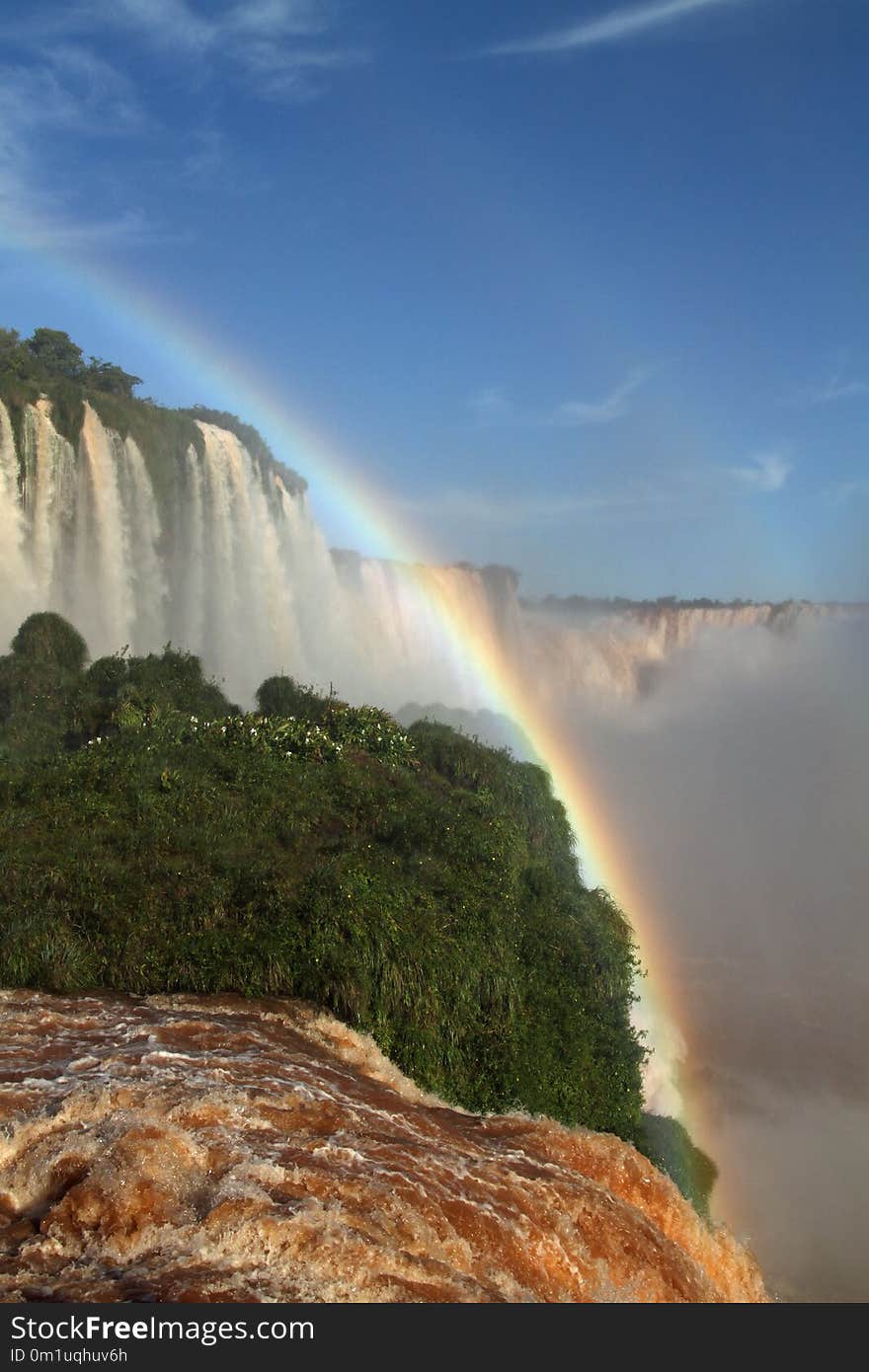 Rainbow, Waterfall, Nature, Body Of Water