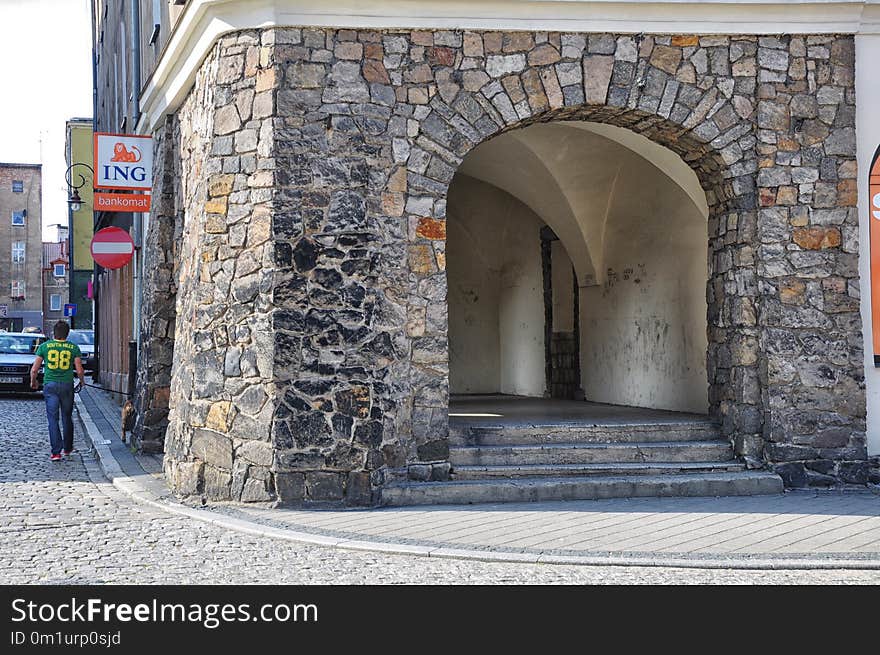 Arch, Town, Facade, Street