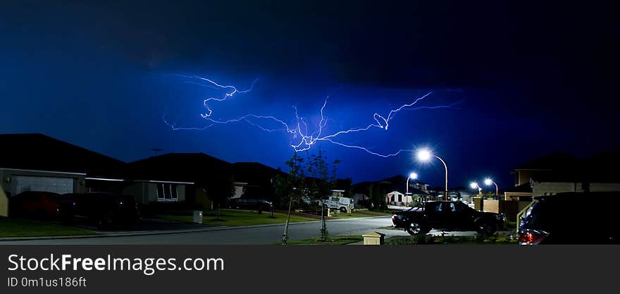 Sky, Lightning, Thunder, Night