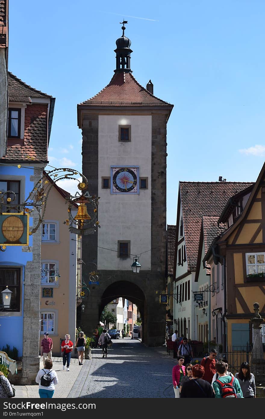 Town, Tower, Clock Tower, Landmark