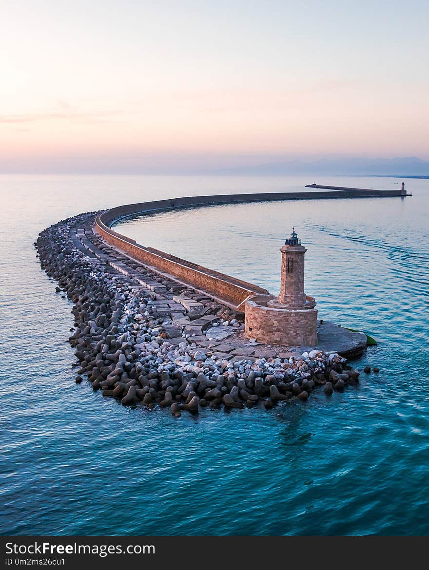 Lighthouse on the water in Italy