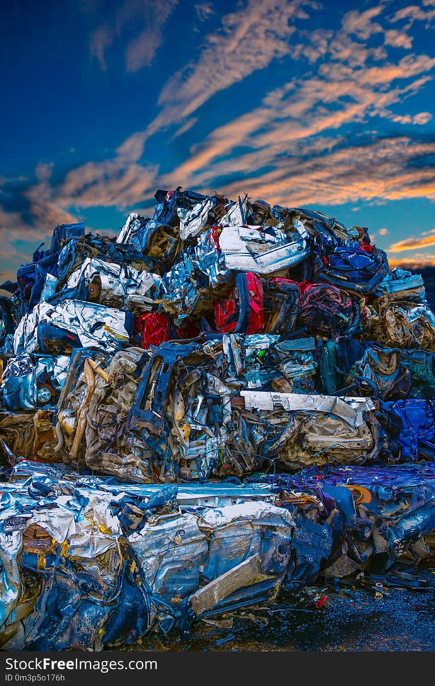 Waste, Scrap, Sky, Mountain